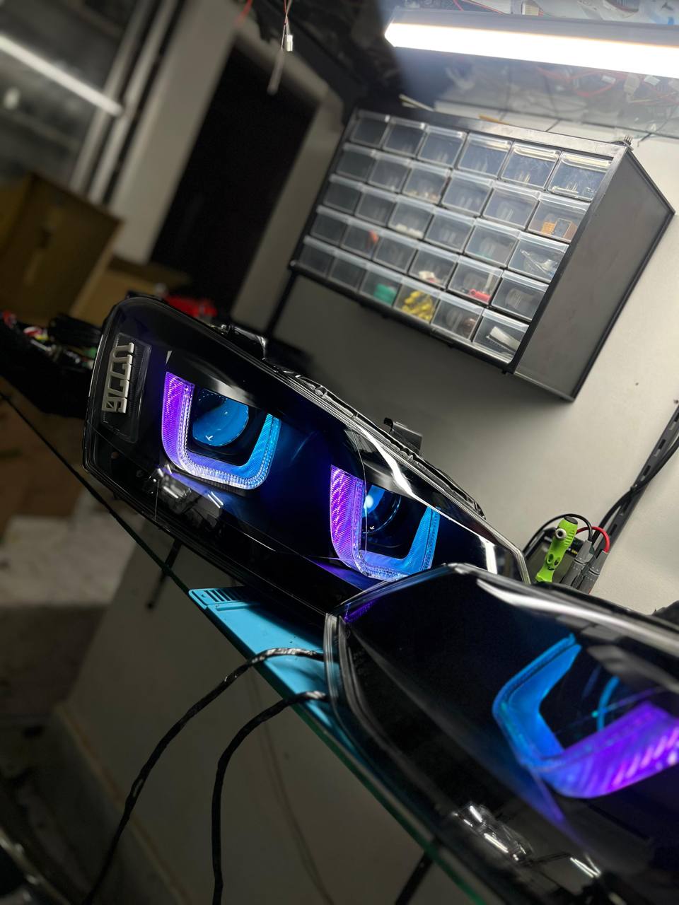 Polo UURGB LED Headlight - Multi-Color Demon Eyes Projector Light