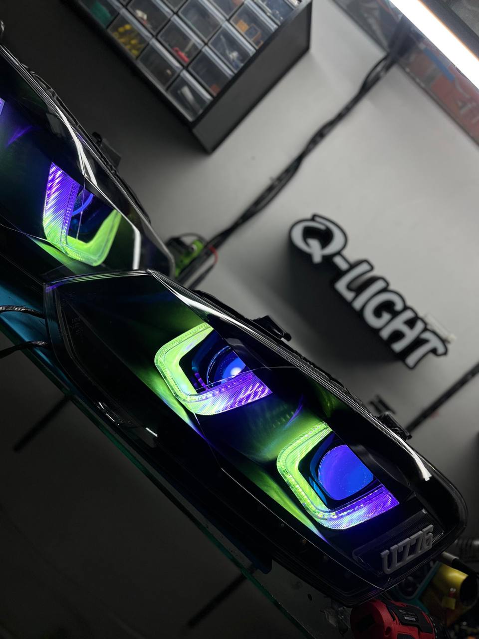 Polo UURGB LED Headlight - Multi-Color Demon Eyes Projector Light